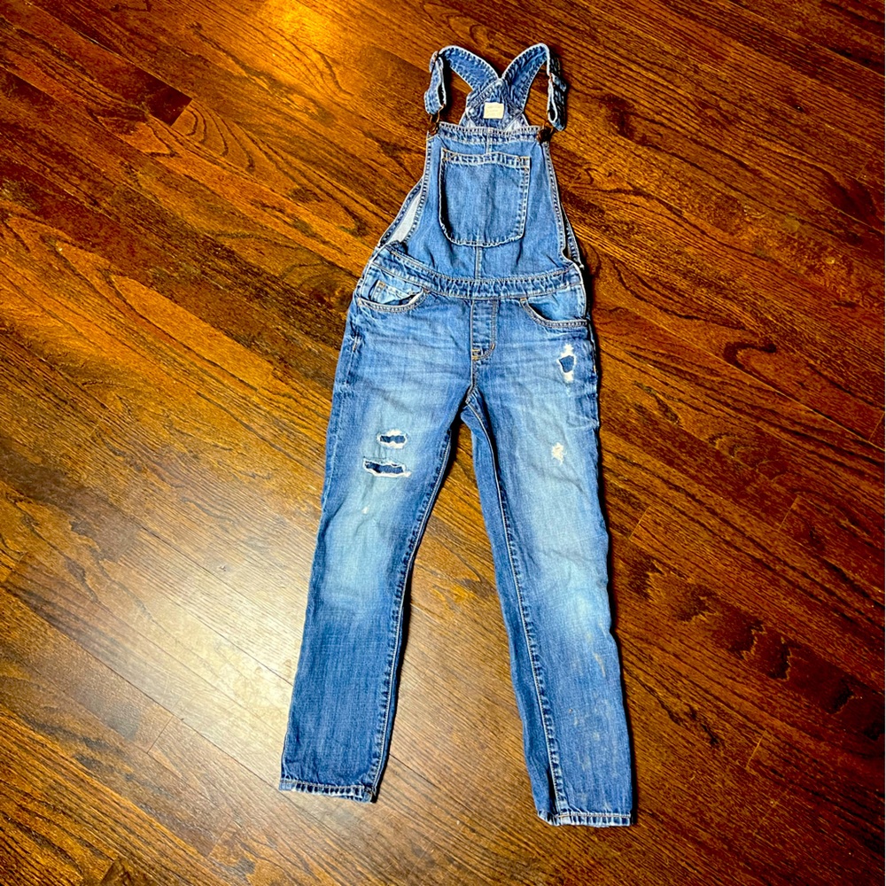 Gap Kids Size Medium!! Super cute overalls with distressed patches for fashion